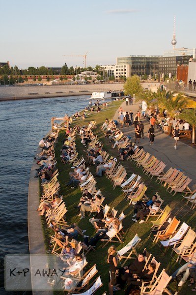 Berlin beach by Spree river