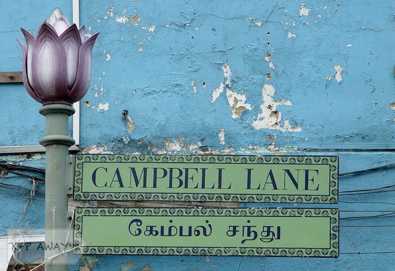 Streetname signs in Little India